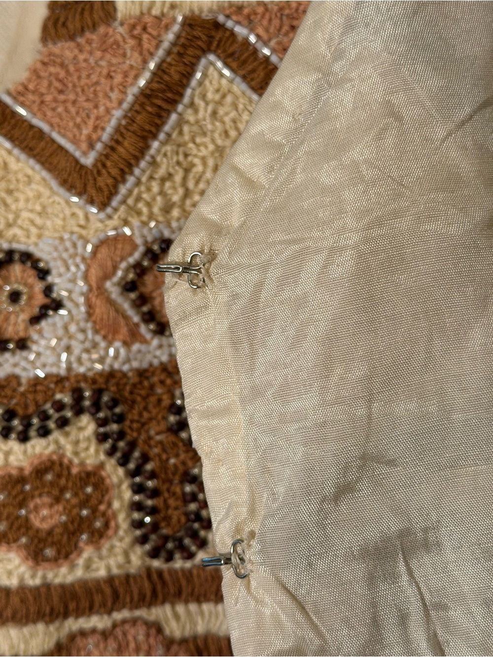 Vintage Caron Joy Cream Beaded and Embroidered Statement Vest One Size - Picture 5 of 8